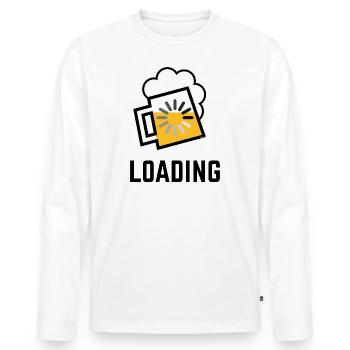 XLoading (P) - Männer Premium Bio Langarmshirt - Weiß - Vorne - Nico (187cm)