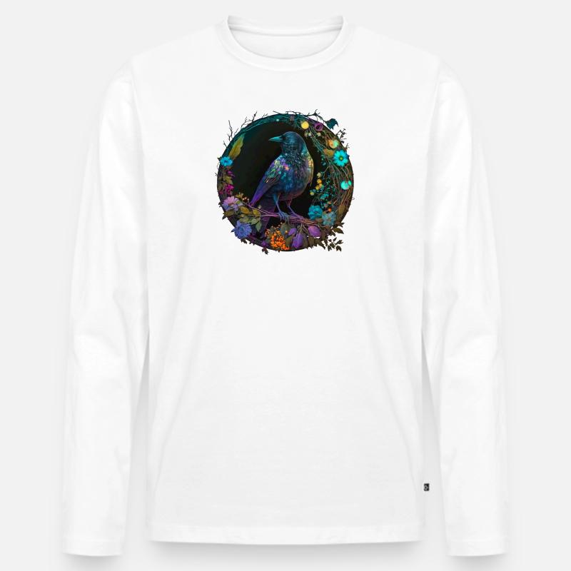 The Raven - Männer Premium Bio Langarmshirt - Weiß