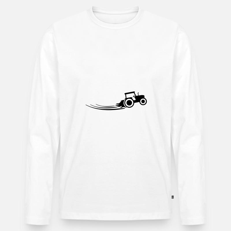 traktor icon - Männer Premium Bio Langarmshirt - Weiß