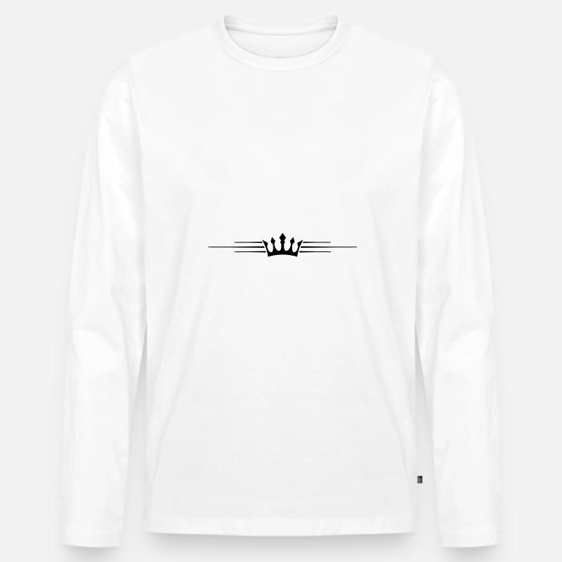 Krone Symbol Linie - Männer Premium Bio Langarmshirt - Weiß