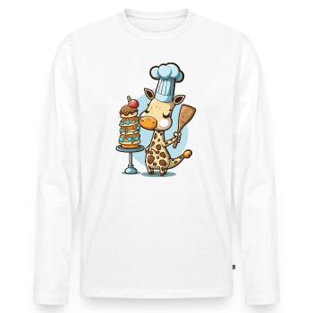 Cuisson à la commande - T-shirt manches longues Premium bio Homme - blanc - Devant - Nico (187cm)