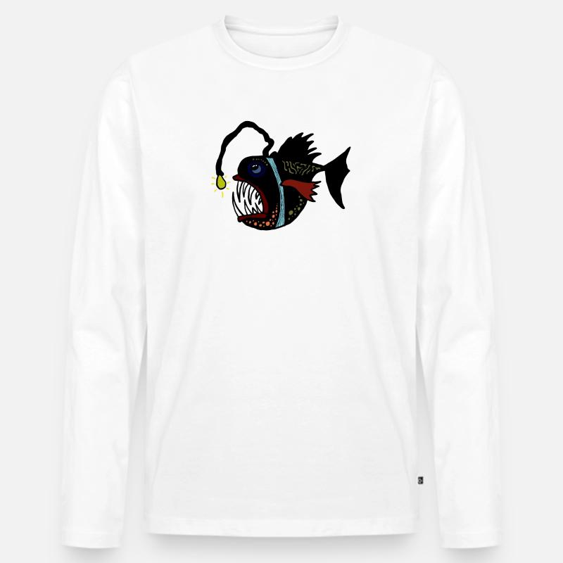 anglerfisch - Männer Premium Bio Langarmshirt - Weiß