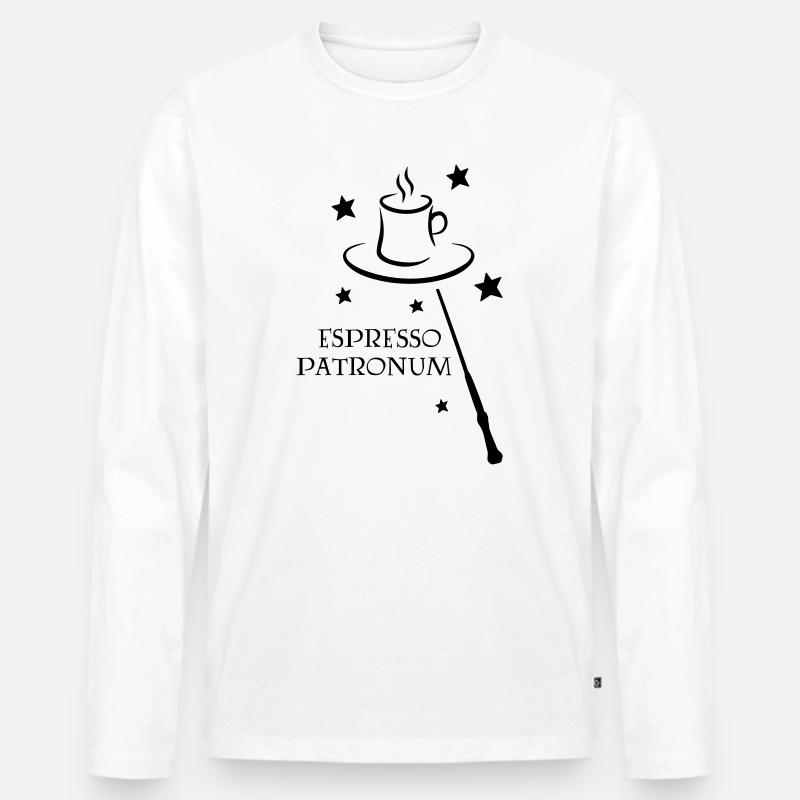 2541614 131015738 Espresso - Männer Premium Bio Langarmshirt - Weiß