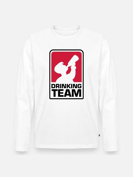 party logo drinking team - Männer Premium Bio Langarmshirt - Weiß