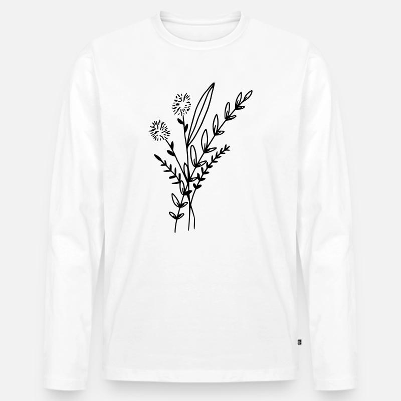 Blumenstrauss - Männer Premium Bio Langarmshirt - Weiß