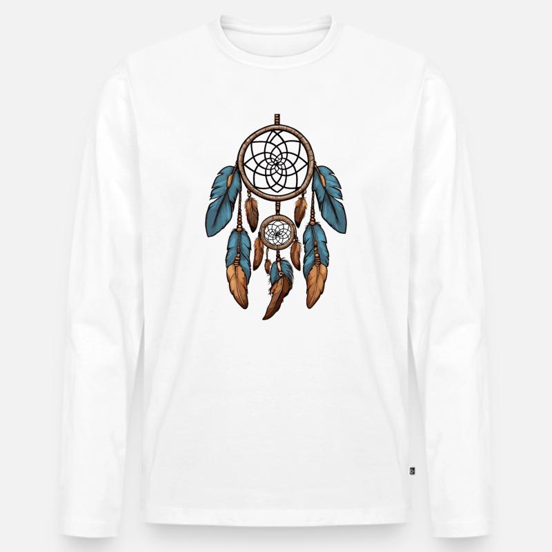 Traumfänger - Männer Premium Bio Langarmshirt - Weiß
