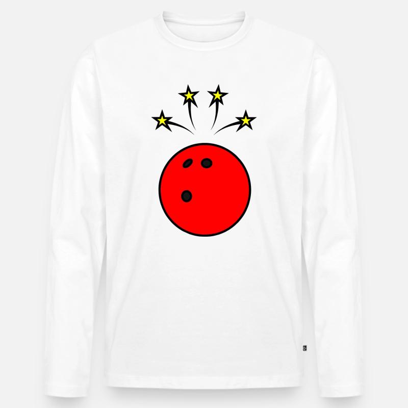 Bowling mit Wunderkerzen - Männer Premium Bio Langarmshirt - Weiß