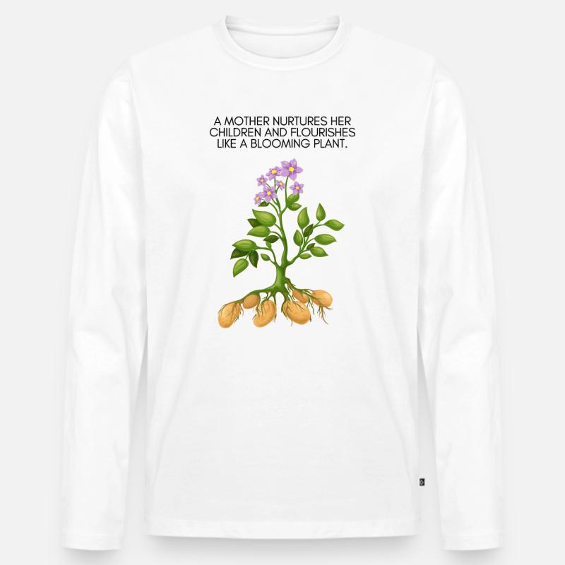 Wachsender Baum Motiv - Männer Premium Bio Langarmshirt - Weiß
