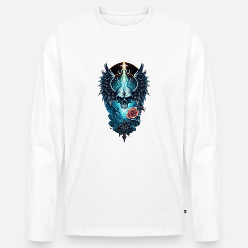 Atemberaubender Schädel - Männer Premium Bio Langarmshirt - Weiß