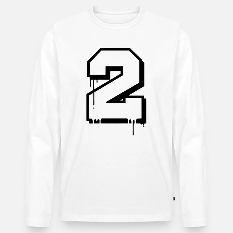 Graffiti Nummer 2 Urban Kunst Design - Männer Premium Bio Langarmshirt - Weiß