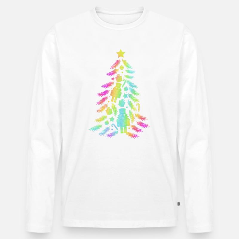 Weihnachtsbaum Nussknacker - Männer Premium Bio Langarmshirt - Weiß