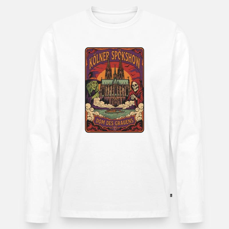 Kölner Spökshow Dom Grauen - Männer Premium Bio Langarmshirt - Weiß