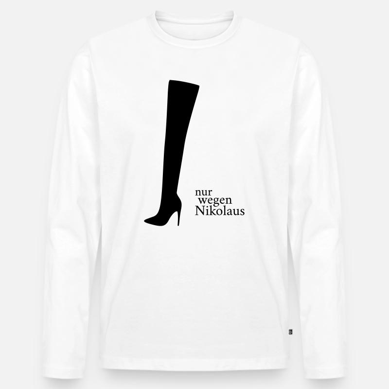 Wegen Nikolaus - Männer Premium Bio Langarmshirt - Weiß