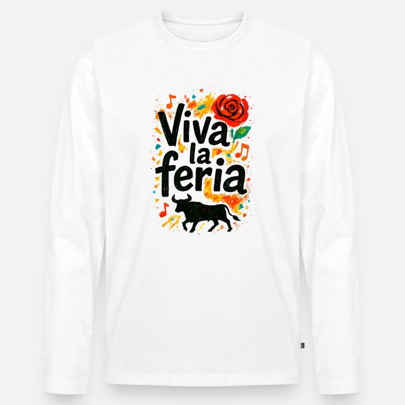 Viva la feria – Baskische Traditionen - Männer Premium Bio Langarmshirt - Weiß