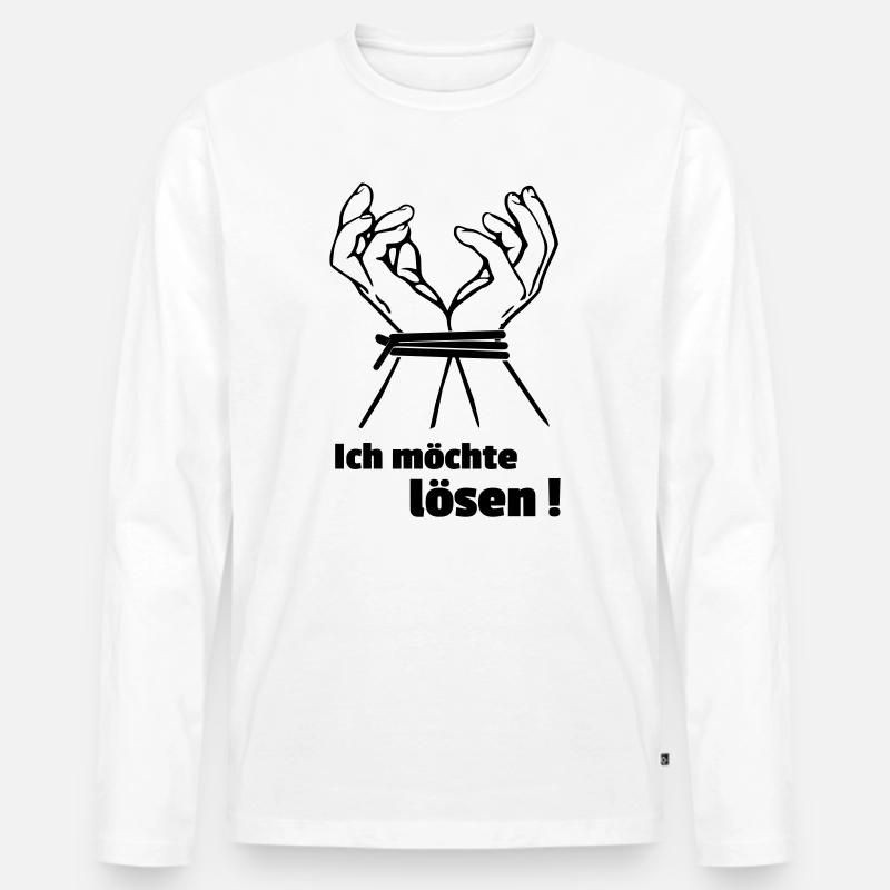 Ich möchte lösen  - Männer Premium Bio Langarmshirt - Weiß