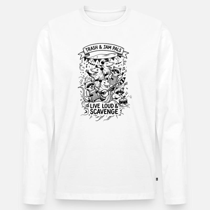 Trash and Jam Pals - Männer Premium Bio Langarmshirt - Weiß