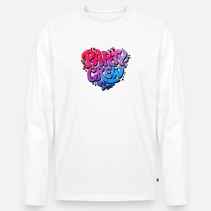 Party crew - Männer Premium Bio Langarmshirt - Weiß