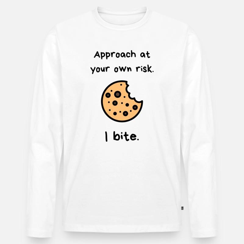 Approach At Your Own Risk – I Bite Cookie - Männer Premium Bio Langarmshirt - Weiß