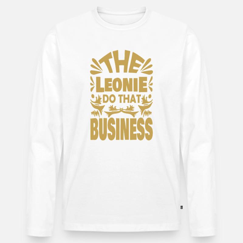 Leonie - Männer Premium Bio Langarmshirt - Weiß