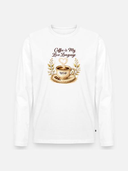 coffe_ist_my_live_language - Men's Premium Organic Long Sleeve Shirt - white