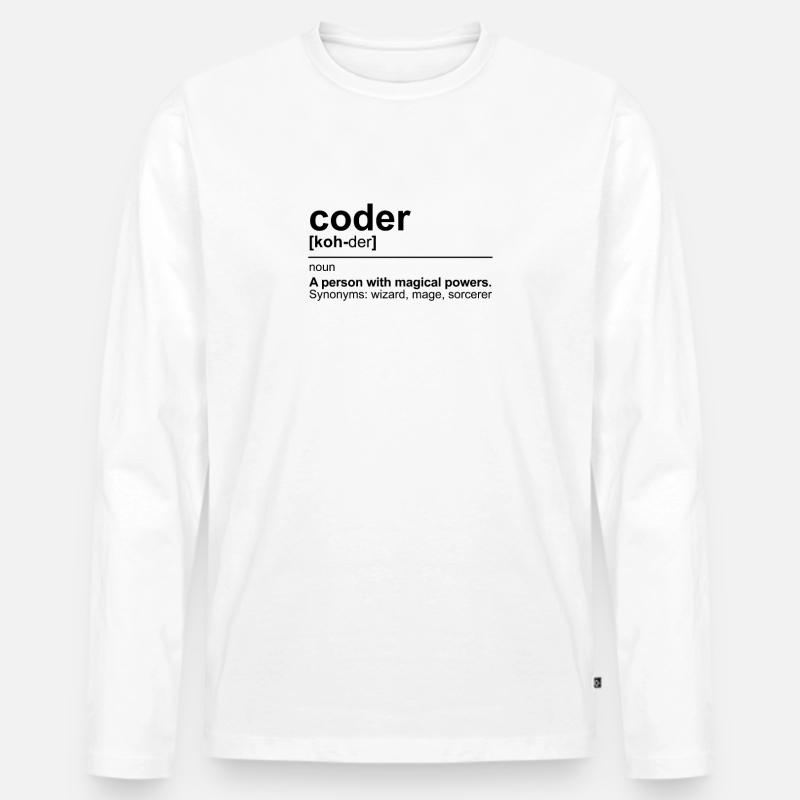 coder entwickler wörterbuch nerd programmierer Männer Premium Bio Langarmshirt
