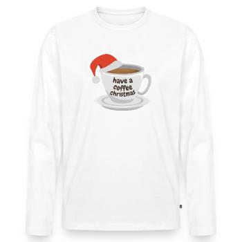 Trinken Sie einen Kaffee zu Weihnachten - Männer Premium Bio Langarmshirt - Weiß - Vorne - Nico (187cm)
