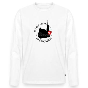 Wien - Männer Premium Bio Langarmshirt - Weiß - Vorne - Nico (187cm)