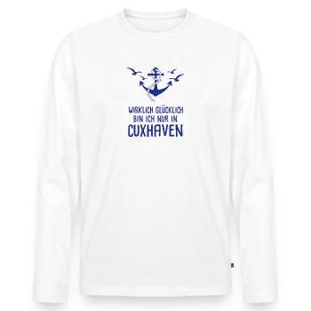 Wirklich Glücklich Bin Ich Nur In Cuxhaven Nordsee - Männer Premium Bio Langarmshirt - Weiß - Vorne - Nico (187cm)