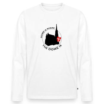 Vienna - Men's Premium Organic Long Sleeve Shirt - white - Front - Nico (187cm)