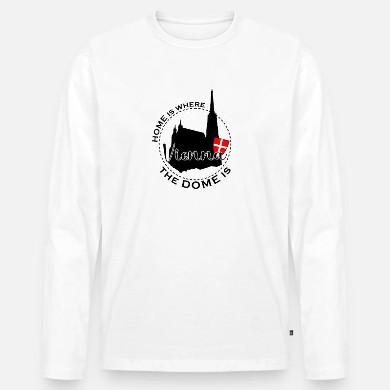 Vienna - Männer Premium Bio Langarmshirt - Weiß