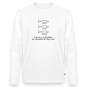Schulterschluss der Vielfalt - Männer Premium Bio Langarmshirt - Weiß - Vorne - Nico (187cm)