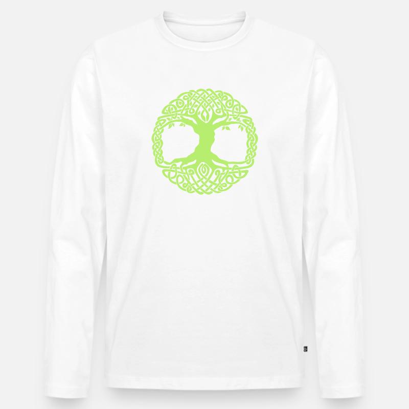CelticTree - Männer Premium Bio Langarmshirt - Weiß