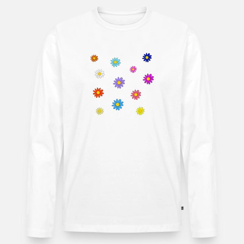 Bunte Blumenwiese - Männer Premium Bio Langarmshirt - undefined