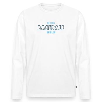 Bester Baseball Spieler Baseballer Baseballspieler - Männer Premium Bio Langarmshirt - Weiß - Vorne - Nico (187cm)