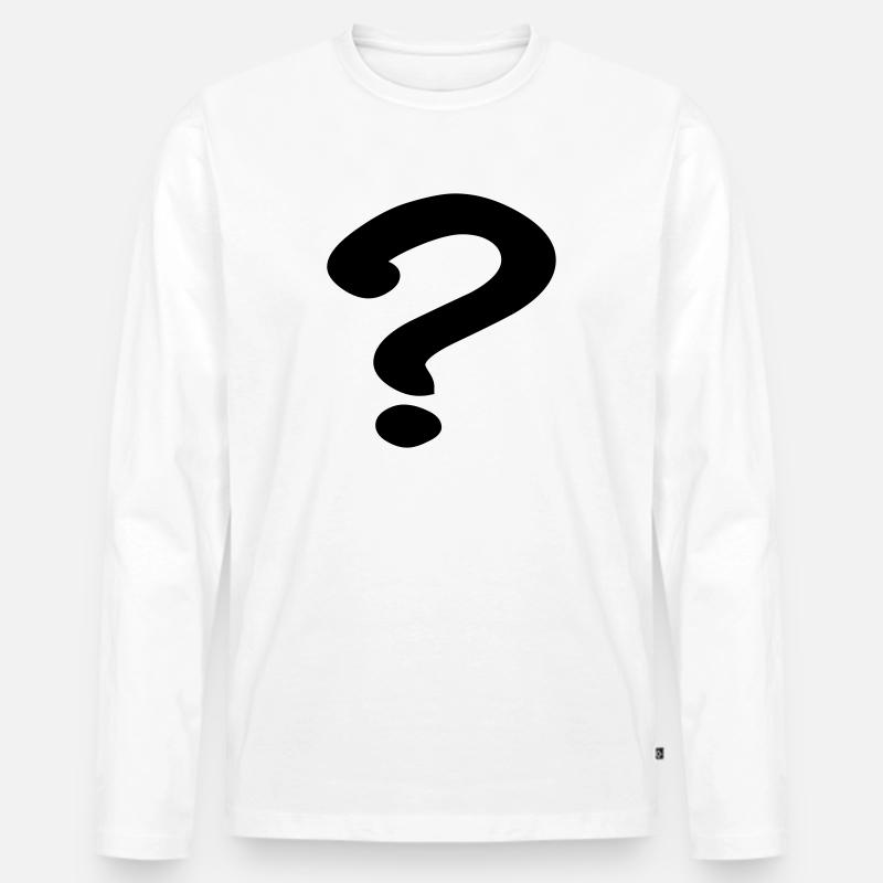 Fragezeichen - Männer Premium Bio Langarmshirt - Weiß