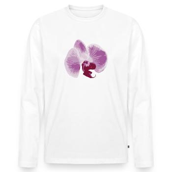orchidée - T-shirt manches longues Premium bio Homme - blanc - Devant - Nico (187cm)