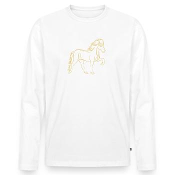 Tölter 04 eat tölt sleep V2 - Männer Premium Bio Langarmshirt - Weiß - Vorne - Nico (187cm)