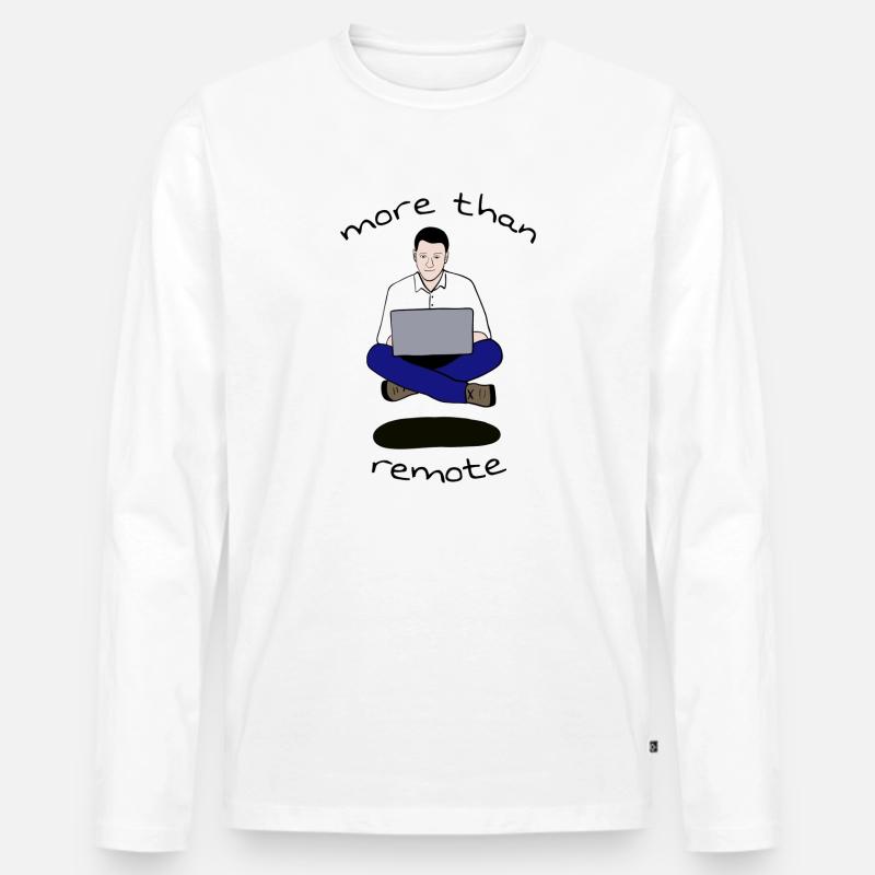more than remote - Männer Premium Bio Langarmshirt - Weiß
