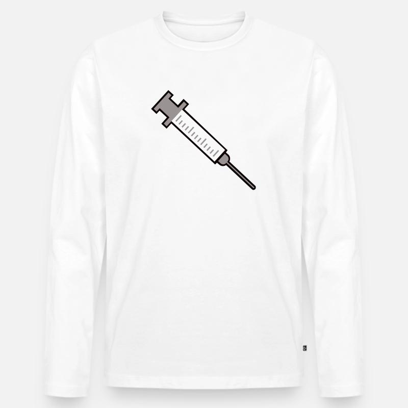 Spritze - Männer Premium Bio Langarmshirt - Weiß