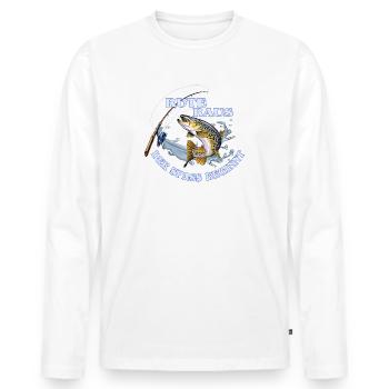 Angler - Männer Premium Bio Langarmshirt - Weiß - Vorne - Nico (187cm)