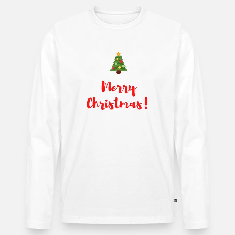 Frohe Weihnachten Geschenkidee - Männer Premium Bio Langarmshirt - Weiß