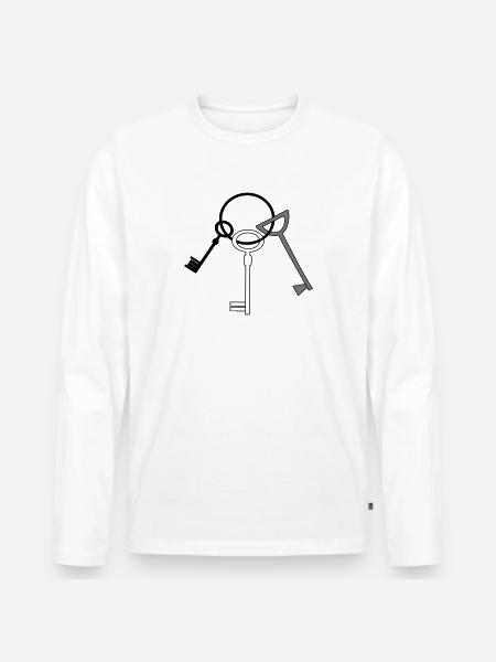 Keychain 3 key vector - Men's Premium Organic Long Sleeve Shirt - white