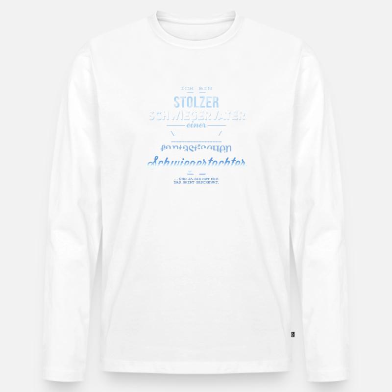 Stolzer Schwiegervater - Schwiegertochter - Männer Premium Bio Langarmshirt - Weiß