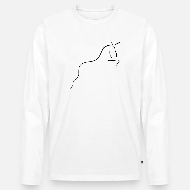 Einhorn 7 - Männer Premium Bio Langarmshirt - Weiß
