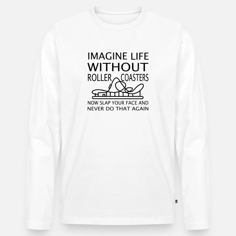 Rollercoaster Achterbahn - Männer Premium Bio Langarmshirt - Weiß