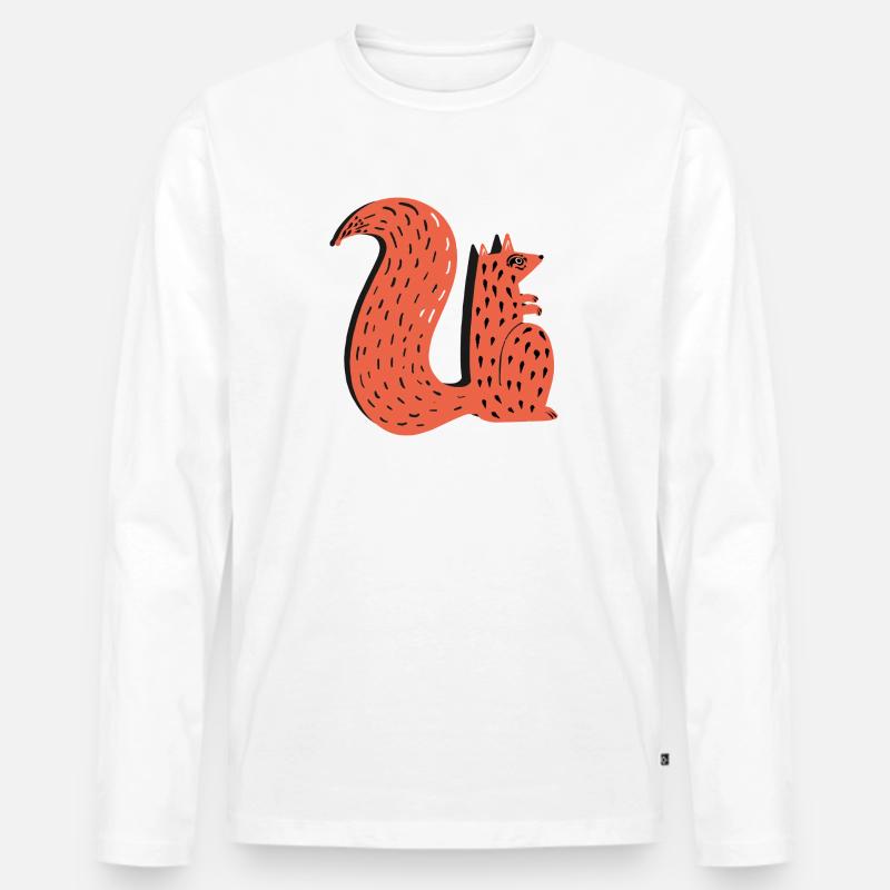 Eichhörnchen mit Schatten - Männer Premium Bio Langarmshirt - Weiß