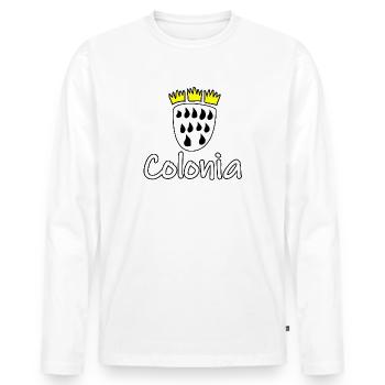 Köln Colonia - Männer Premium Bio Langarmshirt - Weiß - Vorne - Nico (187cm)