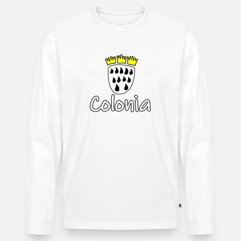Köln Colonia - Männer Premium Bio Langarmshirt - Weiß