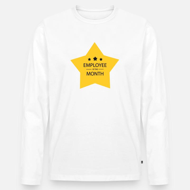 Mitarbeiter des Monats - Männer Premium Bio Langarmshirt - Weiß