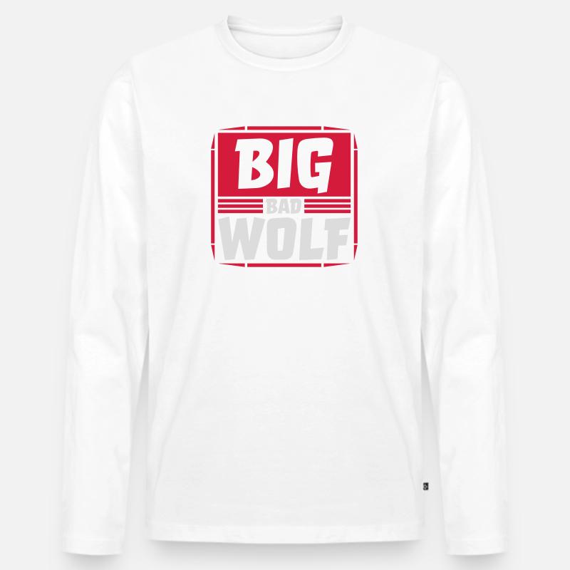 big bad wolf Zitat - Männer Premium Bio Langarmshirt - Weiß